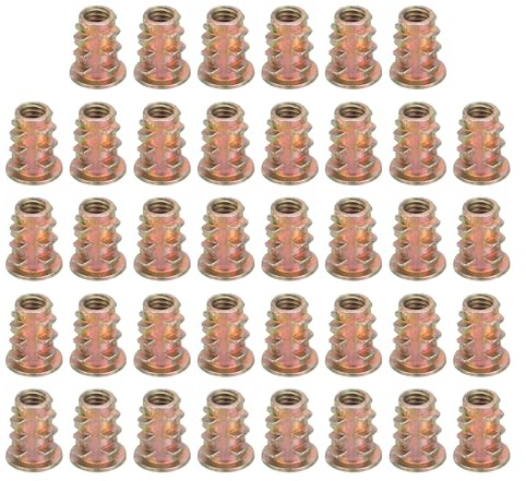 QUARKZMAN 38 Pièces D'inserts Filetés Pour Bois, Inserts Filetés En Alliage De Zinc M4 Écrous À Entraînement Hexagonal 10mm De Longueur Pour Meubles, Armoires, Tables Et Chaises
