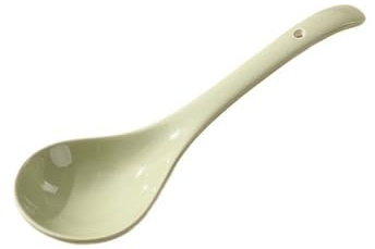 ladle High Temperature Resistant Service Ceramic Ladle for Serving Soup and Stew, Long Handled Spoon with Deep Oval Hook Design, Dishwasher Safe Soup Ladles(Green)