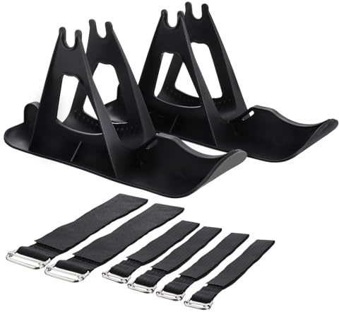 UPKOCH Laufrad Skiboard 2 Stück Kältebeständige Verschleißfeste Kunststoff Skibindung mit Riemen für 13 15 Zoll Reifen Zubehör zum Umrüsten des Laufrads zum Schneeschlitten für Outdoor