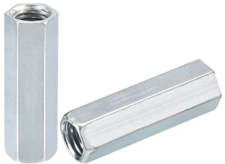 QUARKZMAN 3 Stück Langen Sechskantmuttern M12x19x50mm Verbindungsmutter | Sechskant Gewindestangenkupplung, Verzinkter Kohlenstoffstahl, Für Möbel Elektronik Industrie