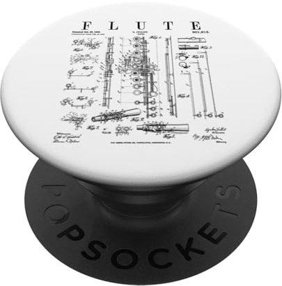Flauto Vintage Patent Flautist Flautist stampa disegno PopSockets PopGrip Adesivo