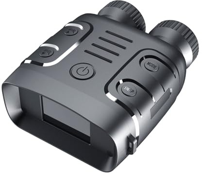 Dispositivo di visione notturna a infrarossi binoculare 1080P, uso diurno e notturno, foto video, zoom digitale 5X, distanza completamente al buio 300 M per principianti uso fai da te(No memory card)