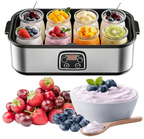 Yogurtiera Elettrica con 8 Vasetti in Vetro