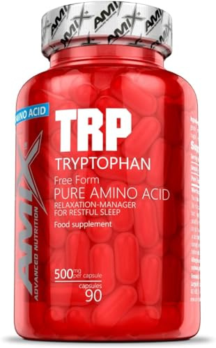 Amix - Aminoácido Esencial - L-Tryptophan - Complemento Alimenticio - Favorece el Descanso, Estado de Ánimo y Regeneración Muscular - 90 capsulas