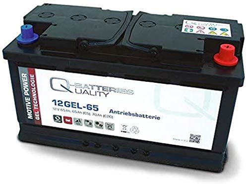Q-Batteries 12GEL-65 Antriebsbatterie 12V 65Ah (5h), 73Ah (20h) wartungsfreier Gel-Akku VRLA