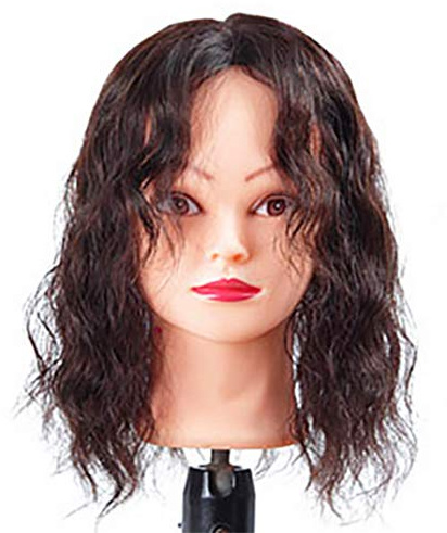 QIHAIR Echthaar-Topper, gewellt, Mittelteil mit Clip in gewelltem Oberteil, Toupet für Frauen mit Haarausfall, 40,6 cm, Schwarz / Braun