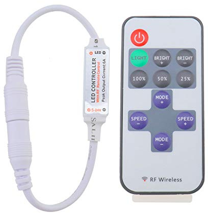 OTOTEC Control remoto inalámbrico RF para tira de luz LED de un solo color CC 12 V 12 A mini interruptor de atenuación en línea