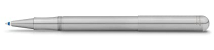 Kaweco LILIPUT Kappen-Kugelschreiber Edelstahl I Exklusiver Kuli für Standard D1 Minen inklusive Retro Metallbox I Metall Kugelschreiber 13 cm