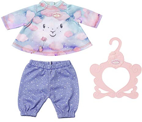 Baby Annabell Zapf Creation 703199 Sweet Dreams Nachthemd 43cm, Kleidung 43 cm, Puppen Zubehör Set bestehend aus Shirt und Hose, lila rosa.