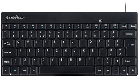 Perixx PERIBOARD-422 Wired USB-C Mini Keyboard, USB Type C Connector, UK QWERTY