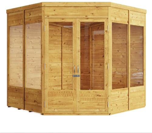 BillyOh Corner Summerhouse Log Cabin 7 x 7 Garden Storage Shed Wooden Summer House Sheds Picton Summerhouses Pressure Treated Available (Spray Treated, 7x7)