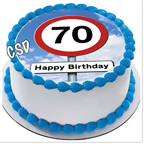 CSD Tortenaufleger 70. Geburtstag, Zuckerpapier Tortenbild, Geburtstag,Fototorte