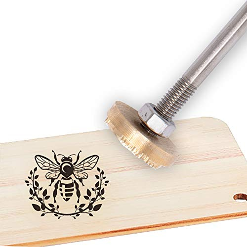 SUPERFINDINGS 30mm Bienenmuster Leder Brandeisen Custom Brass Branding Eisen Stempel Präge Löten Messing Mit Stempel Für Holz Backen Leder