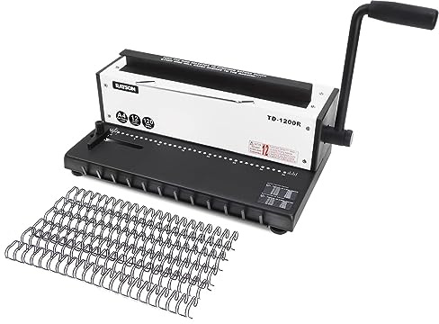 RAYSON Encuadernadora Wire, 34 Agujeros Redondos, 120 Hojas, TD-1200R
