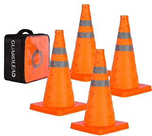 Coni stradali Traffico Pieghevole cono stradale, Blocco Stradale, stradali segnaletici, cono di sicurezza a striscia riflettente pop-up (4, 18in(45cm))