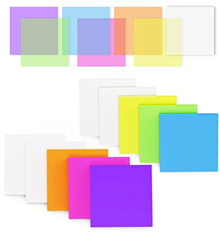 500 Blätter Transparente Haftnotizen,10 Pads Transparent Sticky Notes, Selbstklebende Wasserfest und Wiederbeschreibbar Kennzeichnung Papier, Für Von Bürodokumenten Oder Büchern(75×75 mm,7 Farbens)