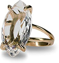 Solitaire Big Rings - Marquise Quartz Crystal In Rose Gold - Anneaux De Pierres Précieuses Fabriqués À La Main, Anneaux De Pierres, Bijoux Cadeaux - Boîte De Fantaisie Incluse