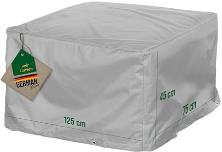 Mehr Garten Premium Protect Abdeckung Loungetisch 125x75x45 cm | wasserdicht, UV-beständig und atmungsaktiv – 2-lagiges Polyestergewebe, Schutzhülle für Gartentisch mit Kordelzug