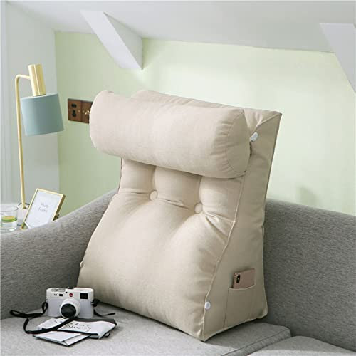 HEATHE Oreiller de Lecture Coussin de Lecture Traversin de Canapé Dossier Triangulaire Lombaire Coussins Cale Dos Oreiller pour Lire se détendre ou Travailler au lit