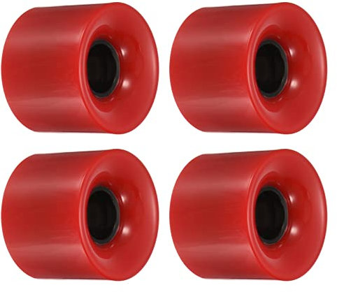 PATIKIL 4 Stück 60mm Longboard Rollen Skateboard Rad Straße Rollen für Skateboards Cruiser Räder Ersatz 78A Rot