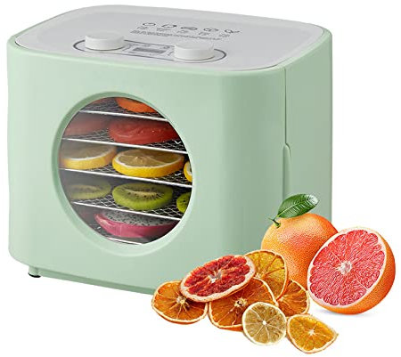 FUNNYBSG Food Dehydrator With 5 Stainless Steel Trays With Led Touch Control Design,Adjustable Digital Temperature 30-80C And Timer 1-99H Dryer Machine For Fruit, Meat, Dog Treats, Herbs, And Yogurt