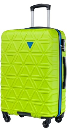 PUCCINI Koffer California Hartschalenkoffer Trolley Leicht Reisekoffer mit 4 Rollen M-L-XL (Limettengrün, L)