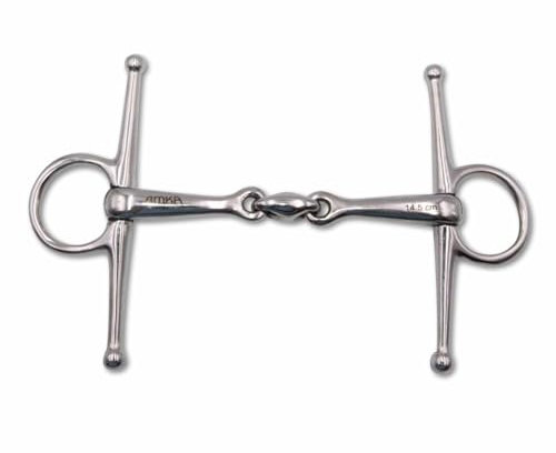 AMKA Knebeltrense Schenkeltrense doppelt gebrochen massiv Edelstahl Stärke 16 mm Ringe 45 mm