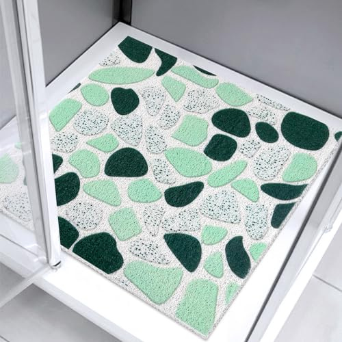 Quadratische Duschmatte, 60 x 60 cm, rutschfest, Anti-Schimmel, Badematte für Innendusche, Luffa-Duschmatte für Innenbadewanne, weiche Massagematte für Badezimmer, Nassbereiche, rutschfest, waschbar,