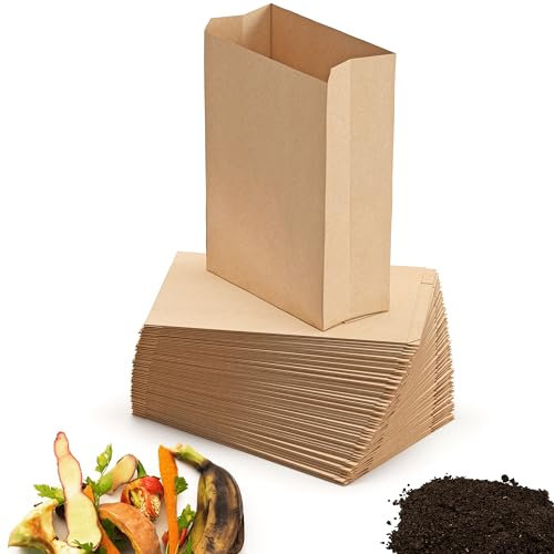 BIOGLÜCK® – Sacs poubelles bio premium 20 l [100 unités] – Sacs papier résistants et étanches pour poubelles bio