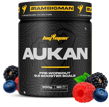 BigMan | Aukan 300g | Pre Workout | Potente Pre Entrenamiento | Entrena y destroza las Pesas | Fuerza Maxima (Grosella Negra)