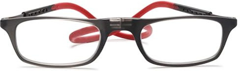 Lanomi Lunettes de lecture étroites pour homme et femme - Fermeture magnétique - Clip léger - Aide à la lecture - Avec bandes élastiques en silicone