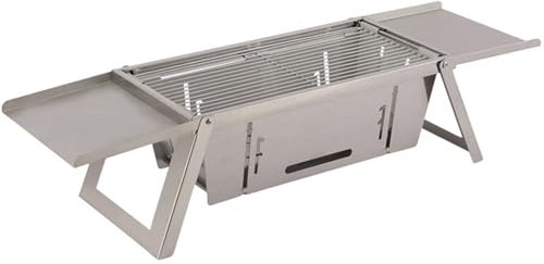 Holzkohlegrill, Tischgrill aus Edelstahl, Holzkohle, Kleiner Grill für den Außenbereich, Geeignet für Kochen im Freien, Camping, Grillen im Hinterhof, Campinggrill
