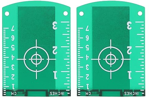 2Pcs Lasers Leveling Device Target Plate, Lazer Level Magnetic Floor Target Card, ABS Replacement Level Plate