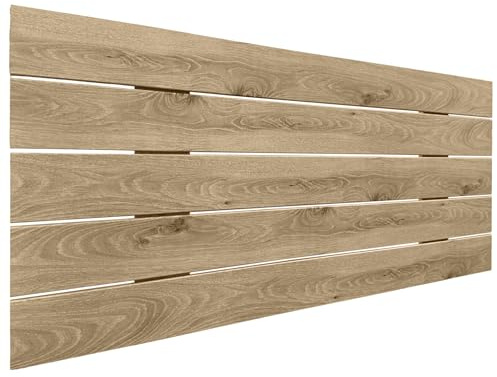 DHOME Sänggavel i Återvunnet MDF-Trä Horisontell Pallstil Pallbädd Inkluderar Beslag (90x46 Palet 5, Cambrian Trä)