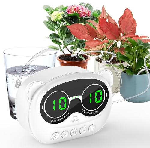 Upgrade Automatic Watering System for Potted Plants, Water Volume Adjustable Irrigation System Kit,Self Watering System for Plants with LED Display,New Plant Watering Devices for Indoor outdoor