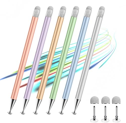 Stylus Pen for Touchscreen,2in1 High Precision Sensitivity Stylus, Suitable for iPhone/Ipad/Android Stylus for Ipad,Compatible with Touch(Silver/Blue/Gold/Green/Purple/Rose Gold)