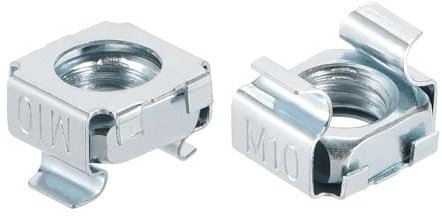 QUARKZMAN M10 x 1,5mm Gabbia Dado 5pz Scatto Gabbia Dadi Carbonio Acciaio Zinco Placcato Metrico Dado per Server Rack Armadietto Argento