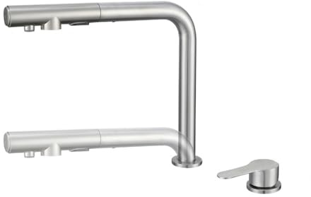 XJTNLB 3 Way Kitchen Taps Brushed Pull Out Filter Sink Mixer Tap Single Lever 3 in 1 Purified Drinking Water Kitchen Tap