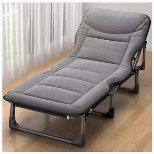Tragbares, faltbares Campingbett für Erwachsene, verstellbar, 4 Positionen, Liegestuhl, Büro-Nickerchen, Gästebett, Outdoor-Camping, C190 x 68 cm