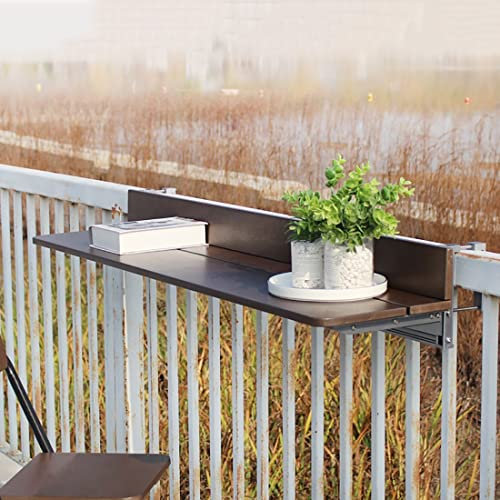 Table pliante suspendue pour balcon, table d'appoint réglable à fixation murale, bureau d'appoint pour barbecue en plein air et pique-nique.