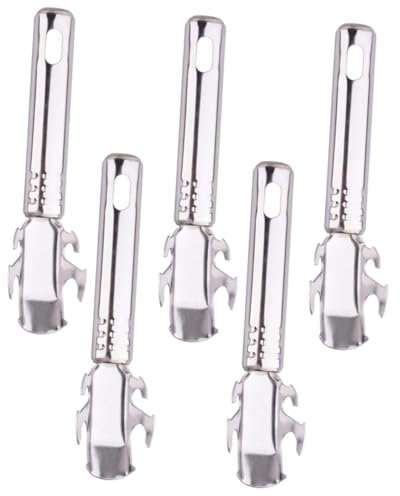 DECHOUS 1 Satz Anlasser Verschütten Greifer Für Heißes Geschirr in Der Küche Glasheber Topfdeckelknopf Deckelheber Muschelklemmen Welle Sicherheitsdosenöffner Rostfreier Stahl Silver 5st