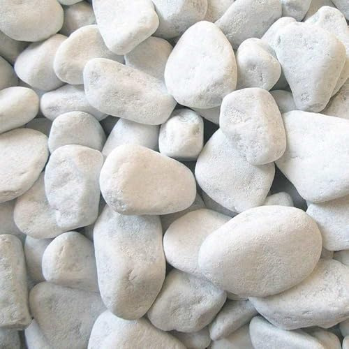 Ciottoli Bianco Valle D'Itria Pietre Sassi Naturali Decorativi Giardini Aiuole Vasi Confezioni in Sacchi (25, 40/60 mm)