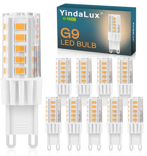 YindaLux G9 LED Lampe Warmweiß 2700K, 4W 550LM LED Leuchtmittel entspricht 55W Halogenlampe, G9 Glühbirne kein Flackern, Enegiesparende Kleine Birne, Nicht dimmbar, 10er Pack