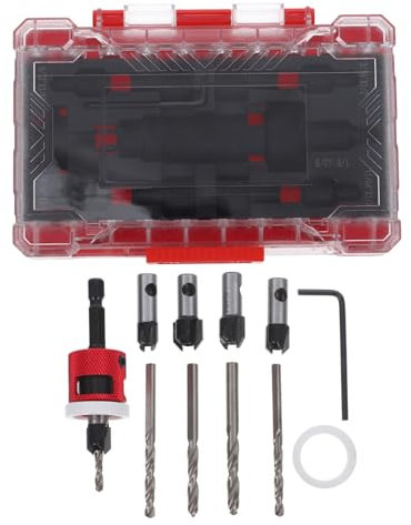 Cabilock Brocas Avellanadas para Broca con Tope de Profundidad Kit de Herramientas para Carpintería Práctico para Trabajos Detallados y Precisos