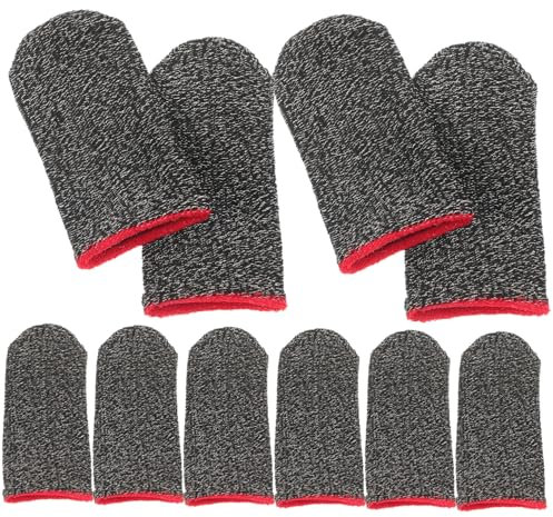 CANIGHT 10 Stück Faser-spielfingerhüllen Für Gaming Fingerschutz Rutschfeste Abdeckung Zum Schutz Der Finger