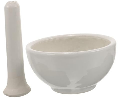 Gadpiparty Mortasco Per Spezie in Ceramica Pestello Per Aglio Contenitore Per Macinare Medicinali e Pillole Per Uso Domestic Cucina Farmacia