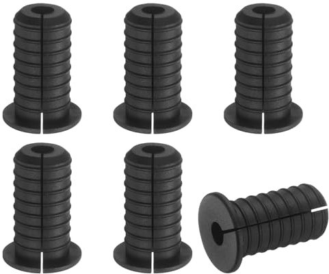 sourcing map Set di 6 occhielli da parete da 19 mm, in silicone antiscivolo, passacavi passacavi, boccola passacavi per cavi Ethernet, nero