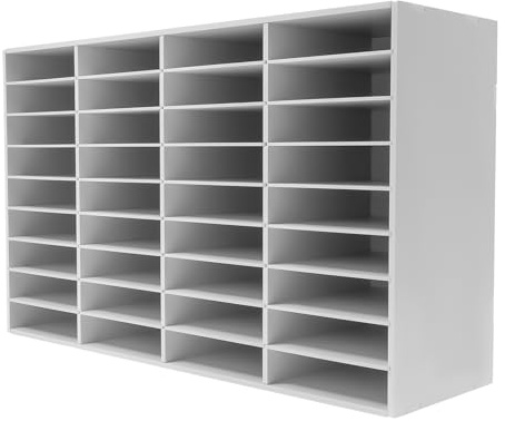 36 fack A4-fil litteratur skrivbordsfilhållare, 4 x 9 fack dokumentfack brevfack, 100 x 30 x 61 cm kontor brevlåda, kontor litteratur arrangör, vit