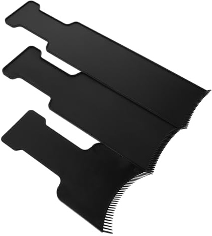 VALICLUD Kit de Coloration Balayage 3 Pièces Petits et Moyens Plateaux en Plastique Noir, Outils de Teinture Capillaire pour Coiffeurs et Utilisation à Domicile, Planches à Mèches