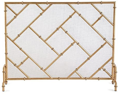 Pare-feu de cheminée, Pare-feu avec Grille, Panneau de Protection autoportant pour feu Ouvert, poêles et Grils, Noir